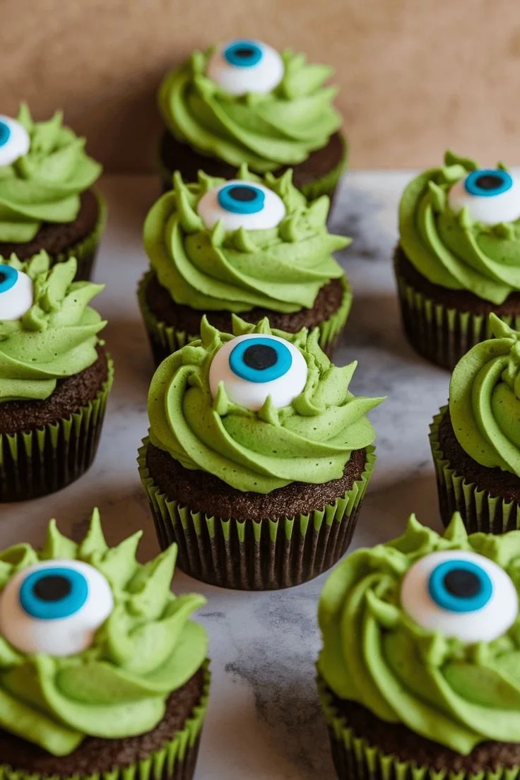 Delicious Halloween cupcakes decorated for spooky celebrations