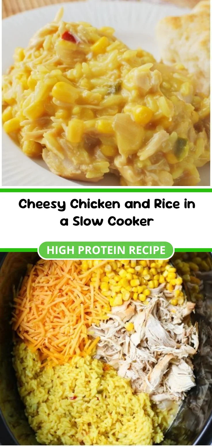 Cheesy Chicken and Rice in a Slow Cooker