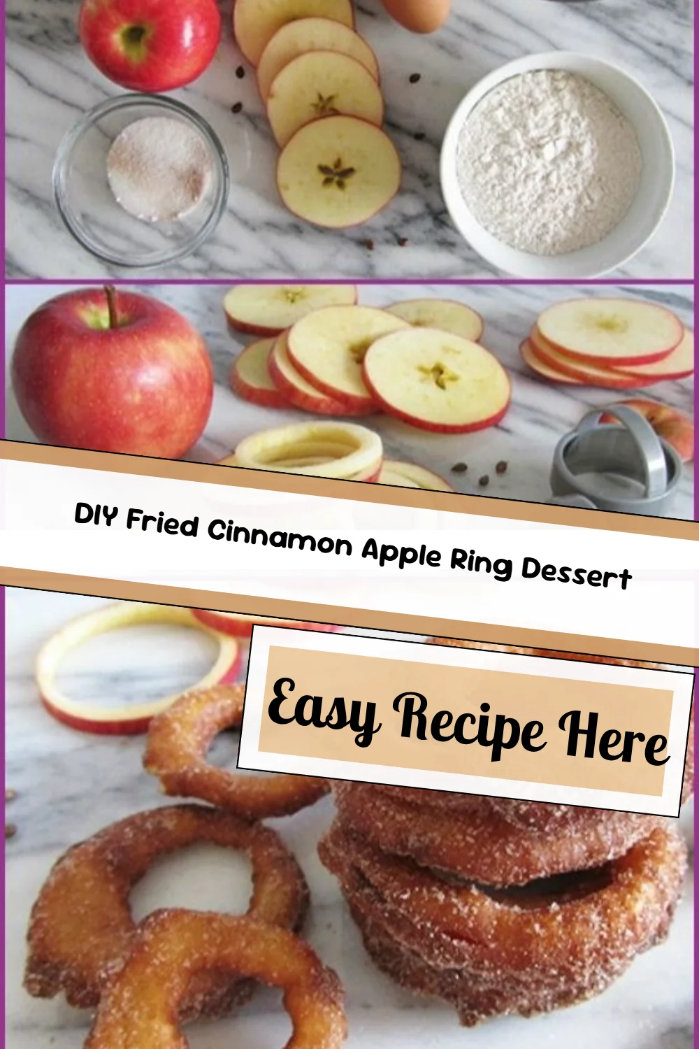 DIY Fried Cinnamon Apple Ring Dessert