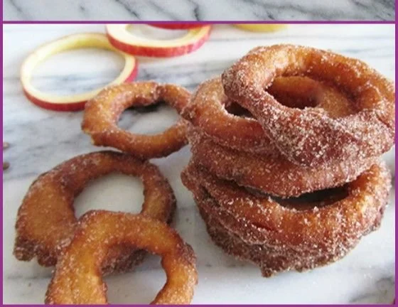 DIY Fried Cinnamon Apple Ring Dessert Appetizer