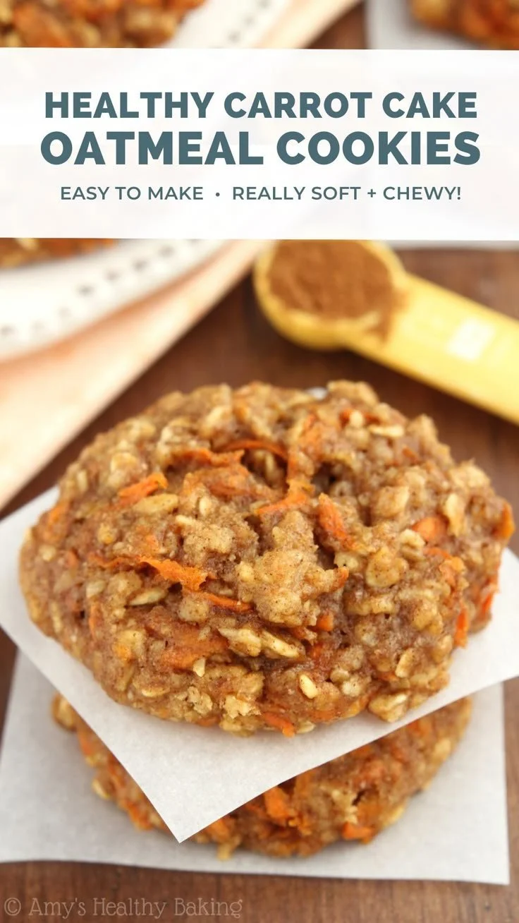 Delicious homemade carrot cake cookies with oatmeal and spices