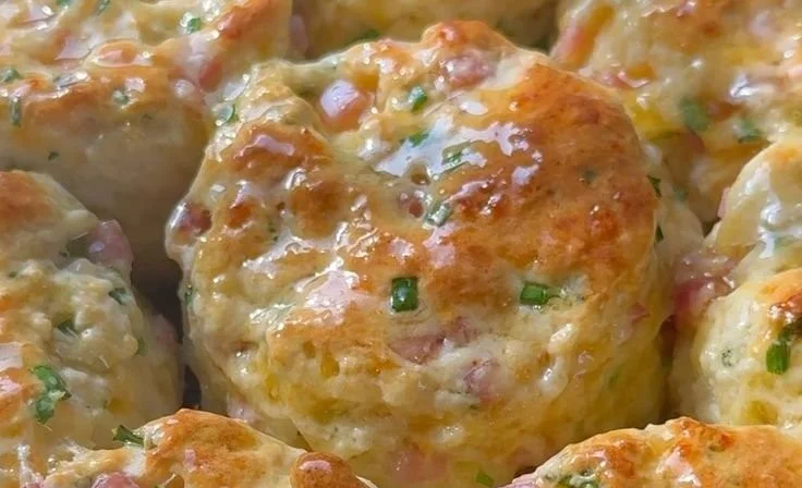 High-protein cottage cheese breakfast biscuits on a plate.
