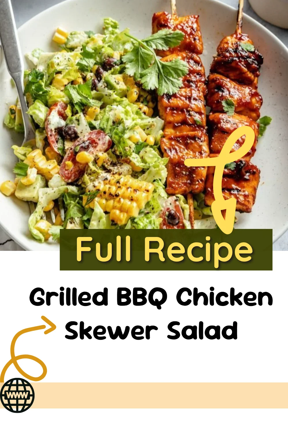 Grilled BBQ Chicken Skewer Salad