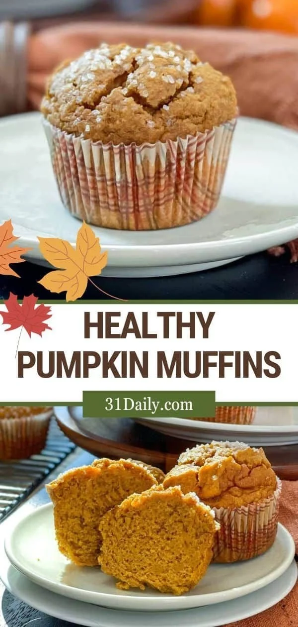 Healthy pumpkin muffins without refined sugar on a wooden table.
