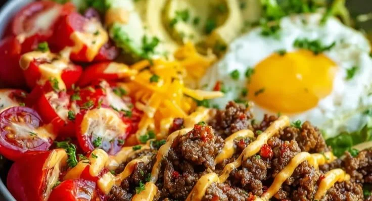 High Protein Cheeseburger Bowls: Low Carb Meal Prep Rezept