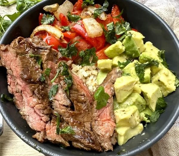 High Protein Steak Fajita Bowl