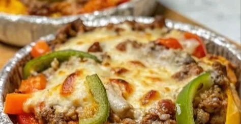 Low carb crustless pizza bowl featuring fresh ingredients and hearty flavors