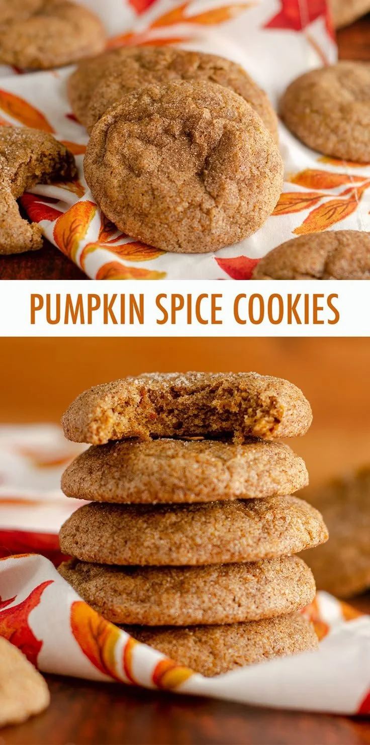 Freshly baked Pumpkin Spice Cookies on a cooling rack