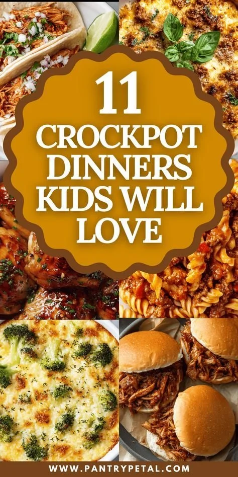 A variety of easy crockpot meals ready in slow cookers for healthy dinners.