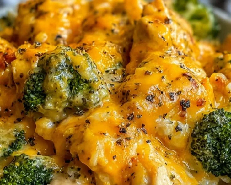 Slow Cooker Cheesy Broccoli Rice & Chicken