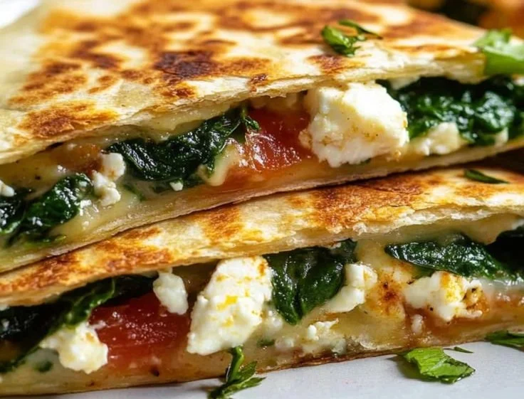 Spinach and Feta Quesadillas